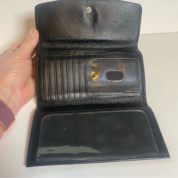 Fossil Black Pebble Leather Trifold Wallet - Picture 6 of 11